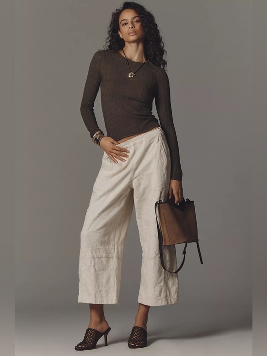 Anthropologie Pants - NWT Anthropologie The Izzie Relaxed Pull-On Barrel Pants by Pilcro Jacquard